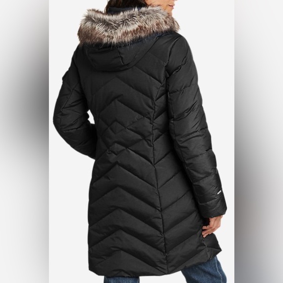 Eddie Bauer Women's Crystal Ridge Down Parka Allied Size Large Black Color New - Picture 2 of 10